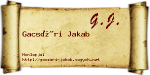 Gacsári Jakab névjegykártya